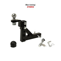 Adjustable Tow Bar Tongue Hitch 50mm Ball Towbar Drop Trailer Caravan 4WD Kings Warehouse 