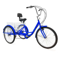 Adult Tricycles 7 Speed Adult Trikes 24 inch 3 Wheel Bikes Bicycles Cruise Trike