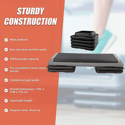 Aerobic Workout 4 Block Bench Step Sports & Fitness Kings Warehouse 