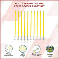 Agility Slalom Training Poles Soccer Rugby Set Sports & Fitness Kings Warehouse 