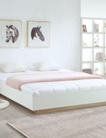 Aiden Industrial Contemporary White Oak Bed Base Bed Frame bedroom furniture Kings Warehouse 