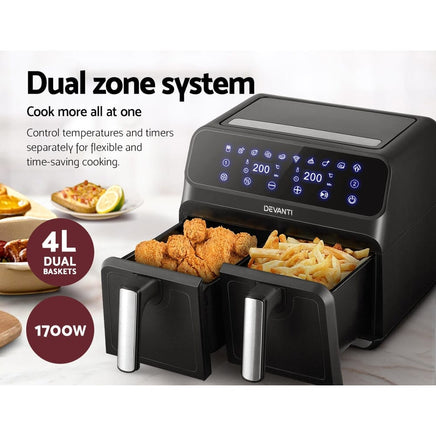 Air Fryer 8L Dual Zone Fryers Appliances Kings Warehouse 