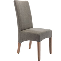 Aksa Fabric Upholstered Dining Chair Set of 2 Solid Pine Wood Furniture - Grey dining Kings Warehouse 