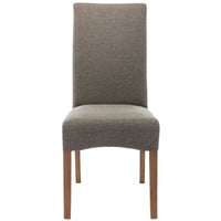 Aksa Fabric Upholstered Dining Chair Set of 2 Solid Pine Wood Furniture - Grey dining Kings Warehouse 