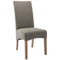 Aksa Fabric Upholstered Dining Chair Set of 2 Solid Pine Wood Furniture - Grey dining Kings Warehouse 