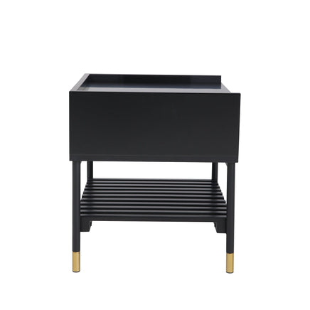 ALCONA Night Stand In Matte Black Furniture Kings Warehouse 