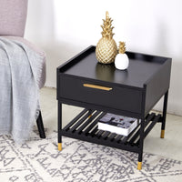 ALCONA Night Stand In Matte Black Furniture Kings Warehouse 
