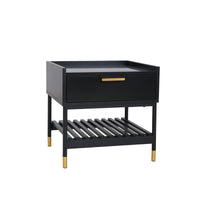 ALCONA Night Stand In Matte Black Furniture Kings Warehouse 