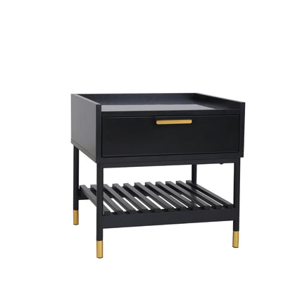 ALCONA Night Stand In Matte Black Furniture Kings Warehouse 
