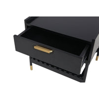 ALCONA Night Stand In Matte Black Furniture Kings Warehouse 