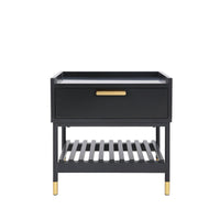 ALCONA Night Stand In Matte Black Furniture Kings Warehouse 