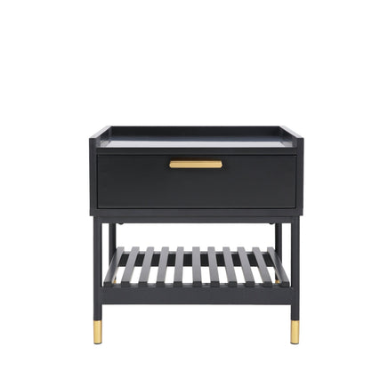 ALCONA Night Stand In Matte Black Furniture Kings Warehouse 