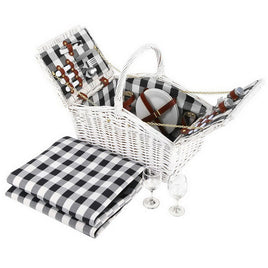 Alfresco 2 Person Picnic Basket Set Insulated Blanket Bag Outdoor Recreation Kings Warehouse