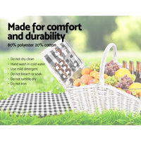 Alfresco 2 Person Picnic Basket Set Insulated Blanket Bag Outdoor Recreation Kings Warehouse 