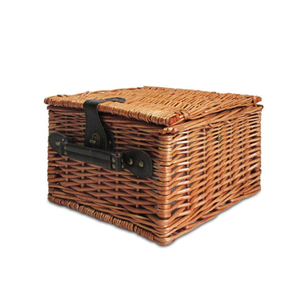 Alfresco 2 Person Picnic Basket Set Vintage Outdoor Baskets Insulated Blanket Outdoor Recreation Kings Warehouse 