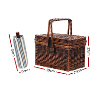 Alfresco 4 Person Picnic Basket Set Folding Insulated bag Outdoor Recreation Kings Warehouse 