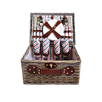 Alfresco 4 Person Picnic Basket Set Insulated Blanket Bag Outdoor Recreation Kings Warehouse 