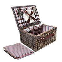 Alfresco 4 Person Picnic Basket Set Insulated Blanket Bag Outdoor Recreation Kings Warehouse 