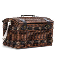 Alfresco 4 Person Picnic Basket Set Insulated Storage Blanket Outdoor Recreation Kings Warehouse 