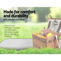 Alfresco 4 Person Picnic Basket Set Storage Blanket Outdoor Recreation Kings Warehouse 