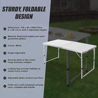 Aluminium Folding Table 120cm Portable Indoor Outdoor Picnic Party Camping Tables Furniture Kings Warehouse 