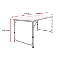 Aluminium Folding Table 120cm Portable Indoor Outdoor Picnic Party Camping Tables Furniture Kings Warehouse 
