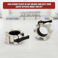 Aluminium Olympic Lock Collars Pair Barbell Clamps Clips Quick Sports & Fitness Kings Warehouse 