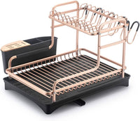 Aluminum Dish Drying Rack with Removable Cutlery Holder and Cup Holder Kings Warehouse 