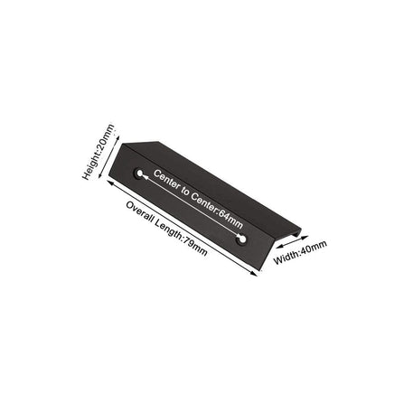 Aluminum Kitchen Cabinet Bar Handles Drawer Handle Pull black hole to hole 64mm Kings Warehouse 