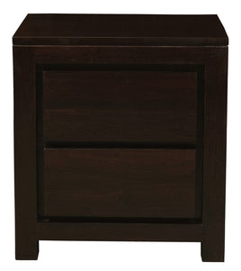 Amsterdam 2 Drawer Bedside Table (Chocolate) Furniture Kings Warehouse 