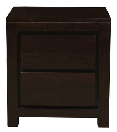 Amsterdam 2 Drawer Bedside Table (Chocolate) Furniture Kings Warehouse 