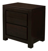 Amsterdam 2 Drawer Bedside Table (Chocolate) Furniture Kings Warehouse 
