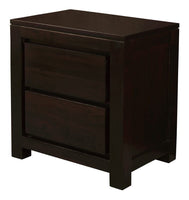 Amsterdam 2 Drawer Bedside Table (Chocolate) Furniture Kings Warehouse 