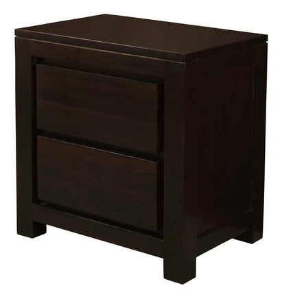 Amsterdam 2 Drawer Bedside Table (Chocolate) Furniture Kings Warehouse 