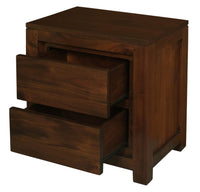 Amsterdam 2 Drawer Bedside Table (Mahogany) Furniture Kings Warehouse 