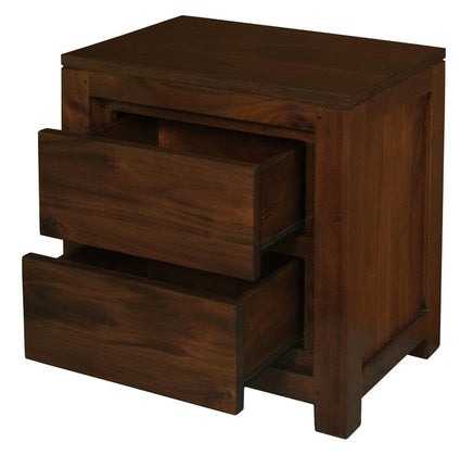 Amsterdam 2 Drawer Bedside Table (Mahogany) Furniture Kings Warehouse 