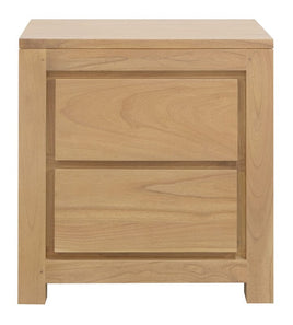Amsterdam Solid White Cedar 2 Drawer Bedside (Natural) Furniture Kings Warehouse 