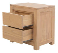 Amsterdam Solid White Cedar 2 Drawer Bedside (Natural) Furniture Kings Warehouse 