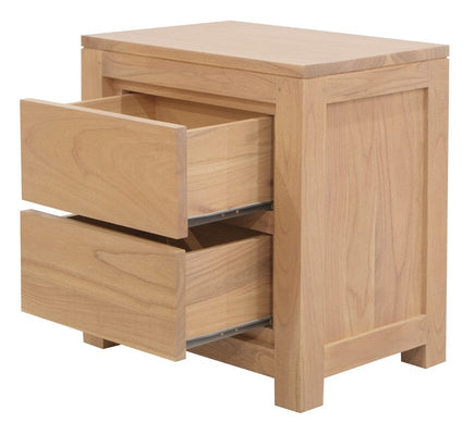 Amsterdam Solid White Cedar 2 Drawer Bedside (Natural) Furniture Kings Warehouse 