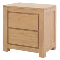 Amsterdam Solid White Cedar 2 Drawer Bedside (Natural) Furniture Kings Warehouse 
