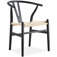 Anemone Set of 2 Wishbone Dining Chair Beech Timber Replica Hans Wenger - Black dining Kings Warehouse 