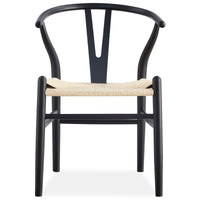 Anemone Set of 2 Wishbone Dining Chair Beech Timber Replica Hans Wenger - Black dining Kings Warehouse 