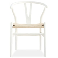 Anemone Set of 2 Wishbone Dining Chair Beech Timber Replica Hans Wenger - White dining Kings Warehouse 