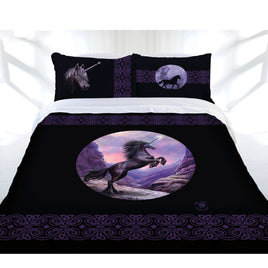 Anne Stokes Black Unicorn Quilt Cover Set King Home & Garden Kings Warehouse