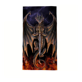 Anne Stokes Dragon Warrior Beach Towel 75 x 150 cm Home & Garden Kings Warehouse 