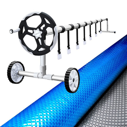 Aquabuddy Pool Cover 500 Micron 8x4.2m Swimming Pool Silver Solar Blanket 5.5m Roller Home & Garden Kings Warehouse 