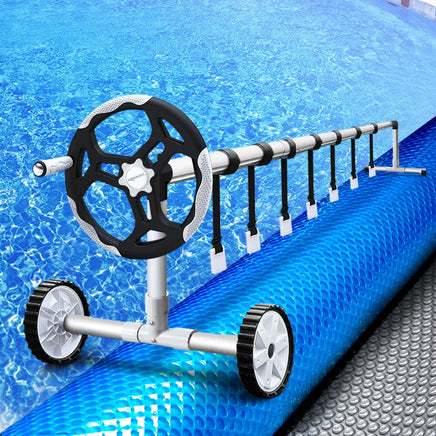 Aquabuddy Pool Cover 500 Micron 8x4.2m Swimming Pool Silver Solar Blanket 5.5m Roller Home & Garden Kings Warehouse 