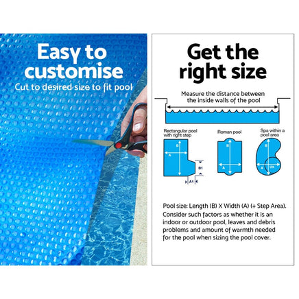 Aquabuddy Pool Cover 6.5x3m 400 Micron Silver Swimming Pool Solar Blanket 4m Roller Home & Garden Kings Warehouse 