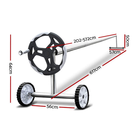 Aquabuddy Pool Cover 6.5x3m 400 Micron Silver Swimming Pool Solar Blanket 5.5m Roller Home & Garden Kings Warehouse 