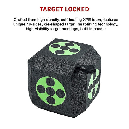 Archery 3D Dice Target Cube Reusable 18 Sides 23CM Self Healing XPE Foam Target Gift & Novelty Kings Warehouse 